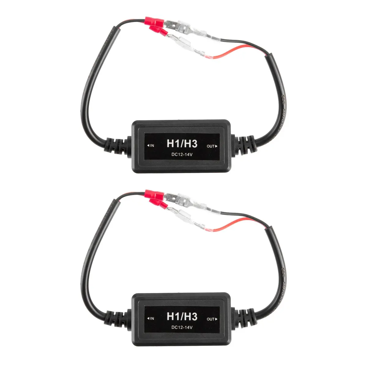 H1/H3 C10-Model Enhanced Led Headlight Bulbs Canbus Decoder Anti-Flicker Hyper Flash No Warning Harness Resistor Conversion Kit 2Pcs/Set 1