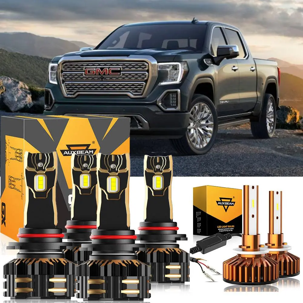 For 2002 Gmc Sierra 1500 9005 Led Headlight Bulbs Bundle 1