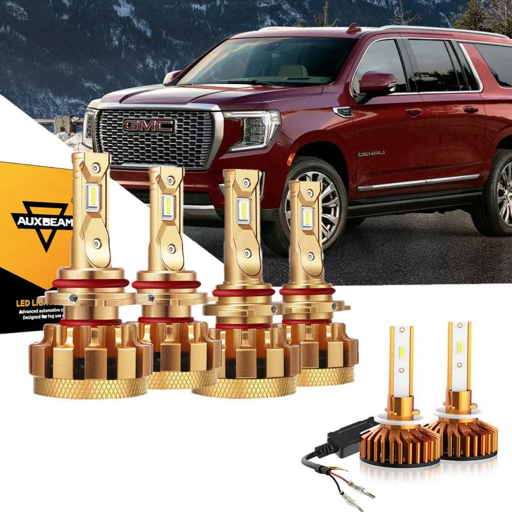 For 2002-2006 Gmc Yukon(Denali) F-16 Plus Series Built-In Canbus Automotive Grade 14000Lm Led Light Bulbs High Low Beam Bundle 1