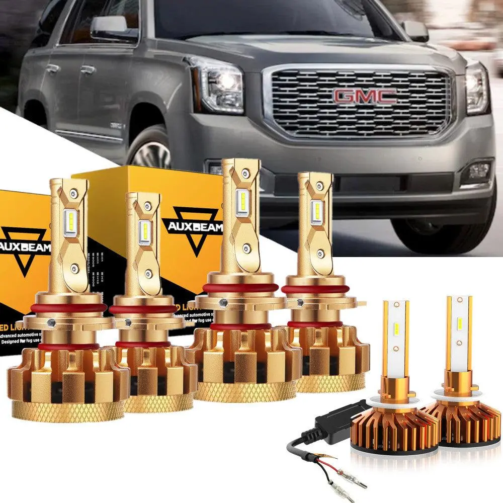 For 2002-2006 Gmc Yukon Xl 1500(Denali) F-16 Plus Series Built-In Canbus Automotive Grade 14000Lm Led Light Bulbs High Low Beam Bundle 1