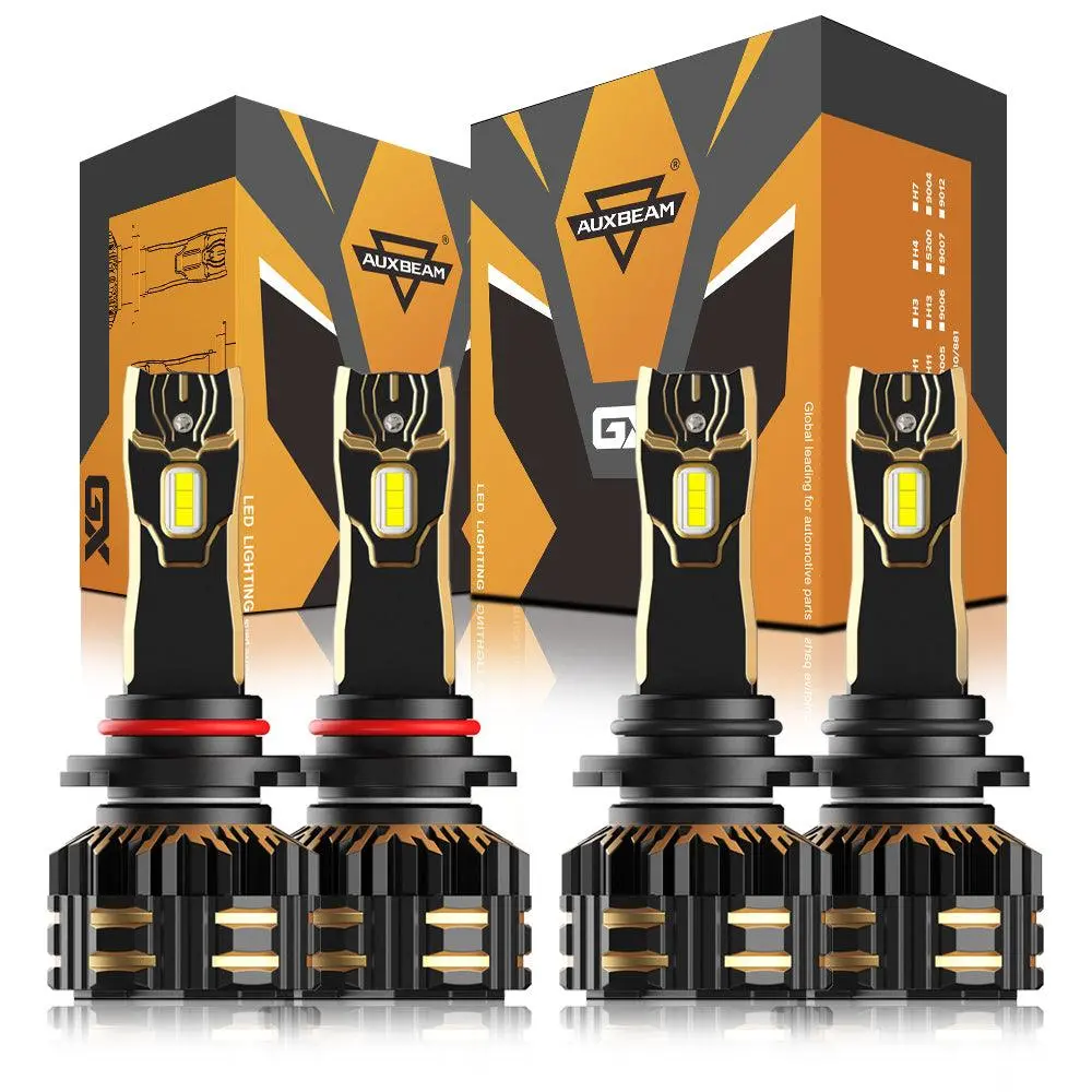 9005+9006 Led Headlight Bulbs 120W 25000Ml Gx Series Brigtest 6500K Cool White | 4 Bulbs 1