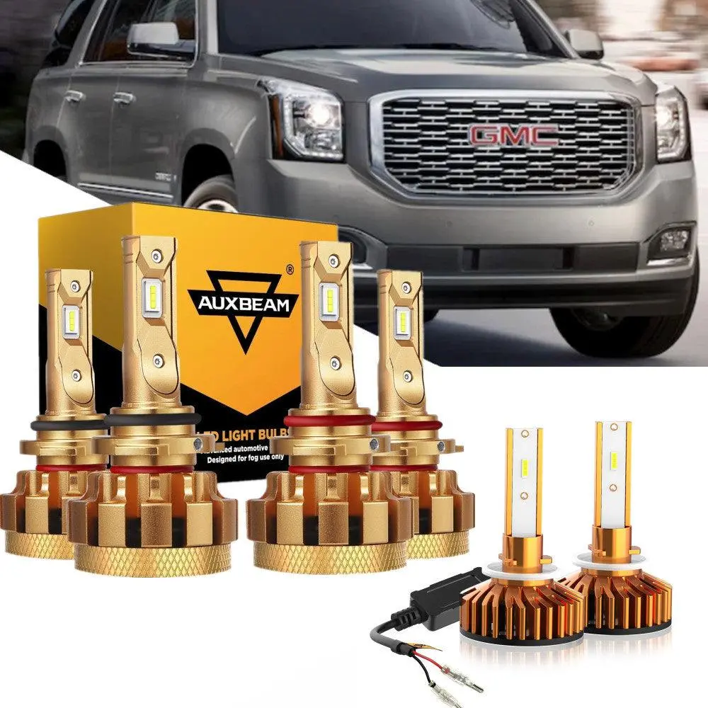 For 2002-2006 Gmc Yukon Xl 1500(Sle) F-16 Plus Series Built-In Canbus Automotive Grade 14000Lm Led Light Bulbs High Low Beam Bundle 1