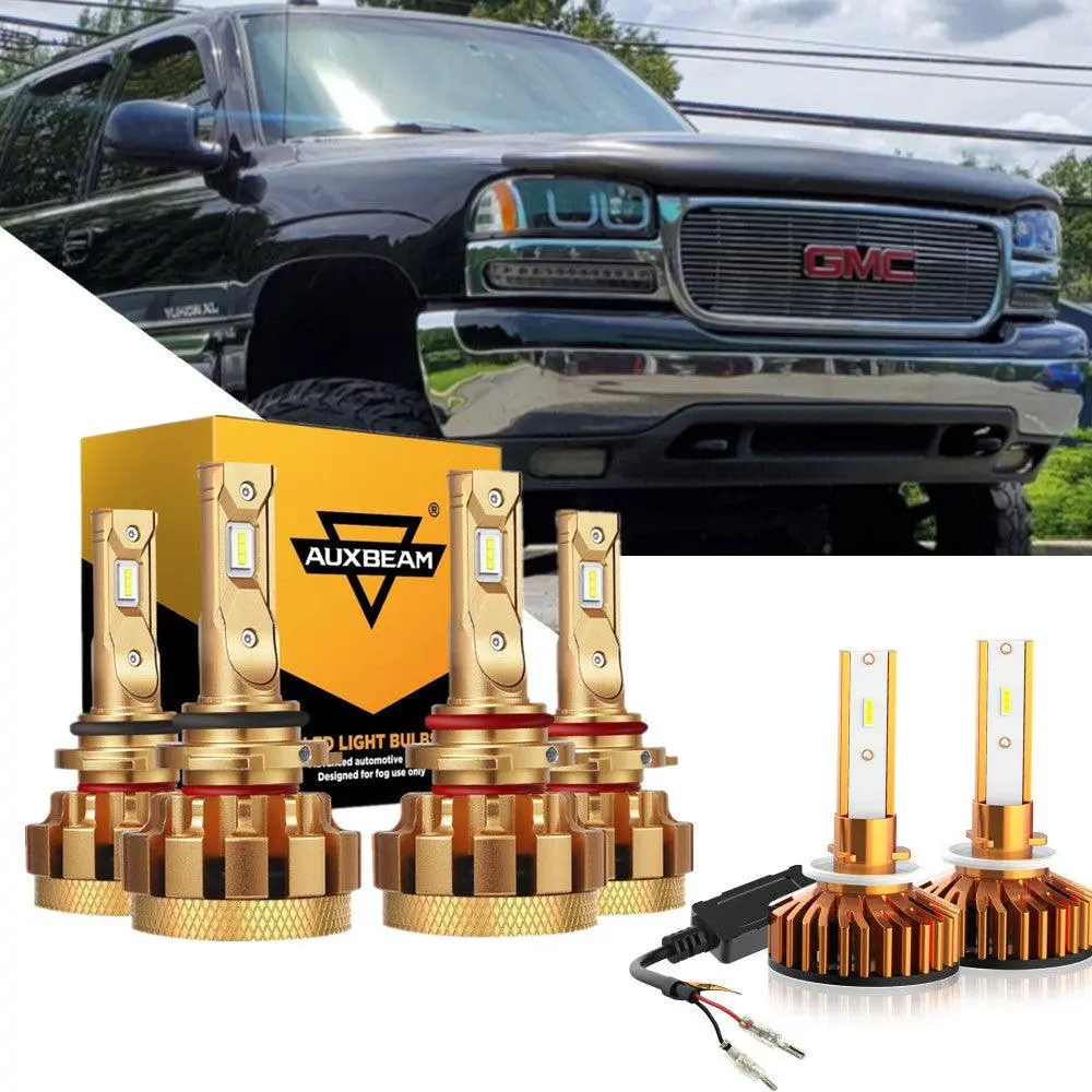 For 2000-2006 Gmc Yukon Xl 2500 F-16 Plus Series Built-In Canbus Automotive Grade 14000Lm Led Light Bulbs High Low Beam Bundle 1