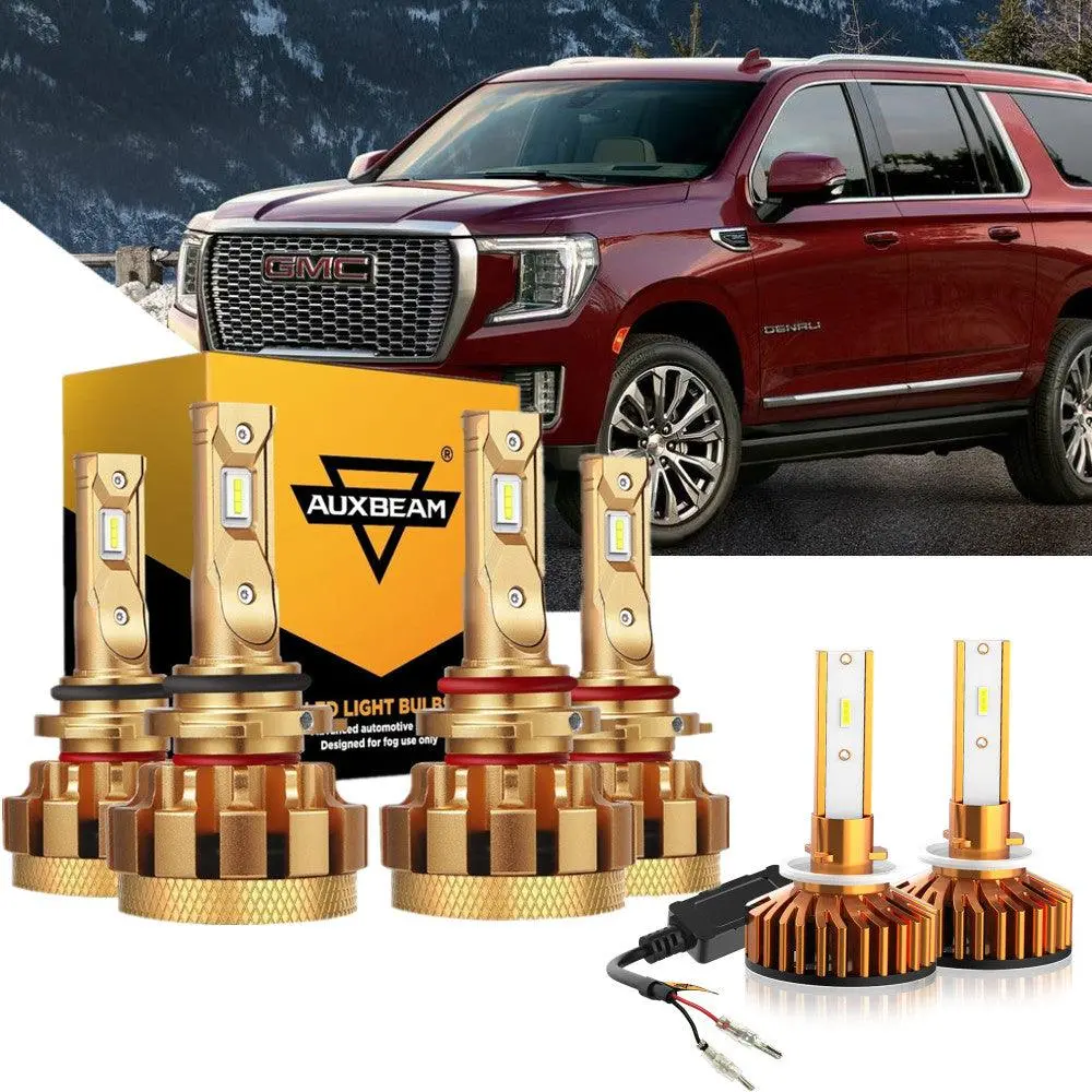 For 2002-2006 Gmc Yukon(Sle) F-16 Plus Series Built-In Canbus Automotive Grade 14000Lm Led Light Bulbs High Low Beam Bundle 1