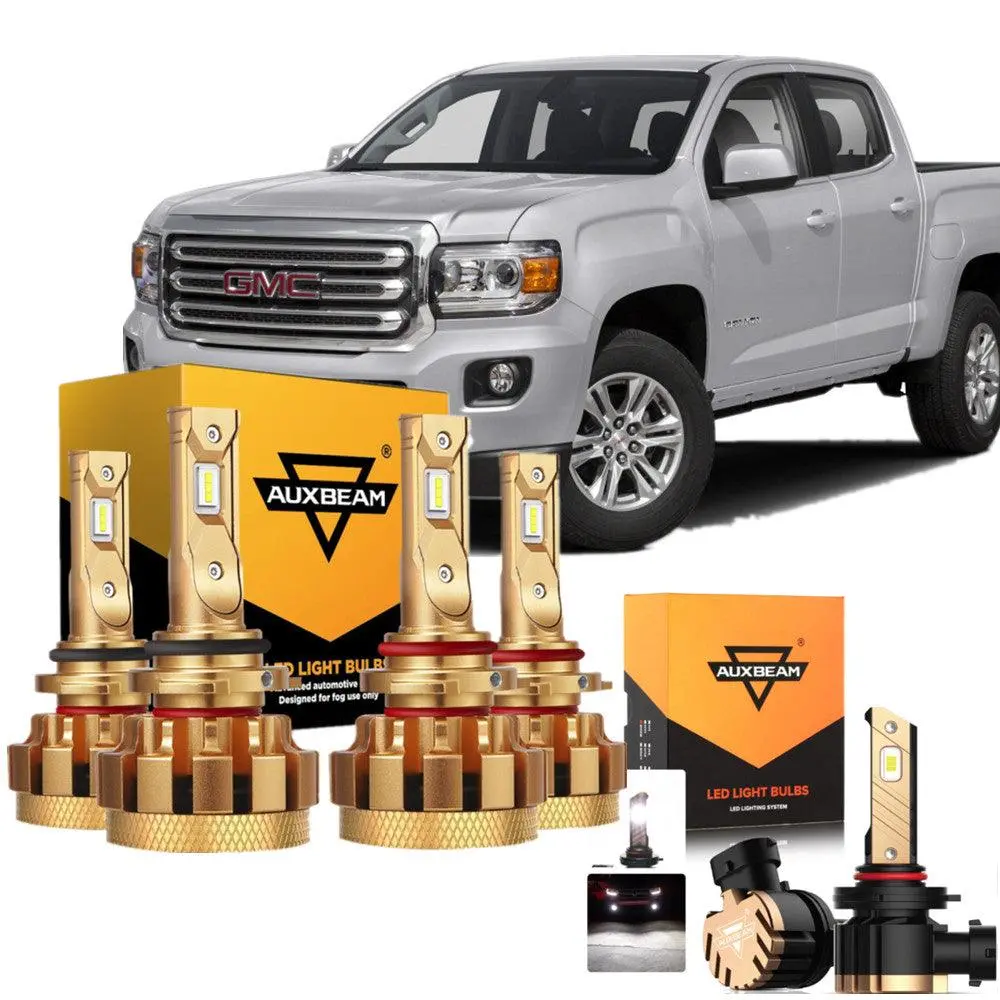 For 2009-2012 Gmc Canyon F-16 Plus Series Built-In Canbus Automotive Grade 14000Lm Led Light Bulbs High Low Beam Bundle 1