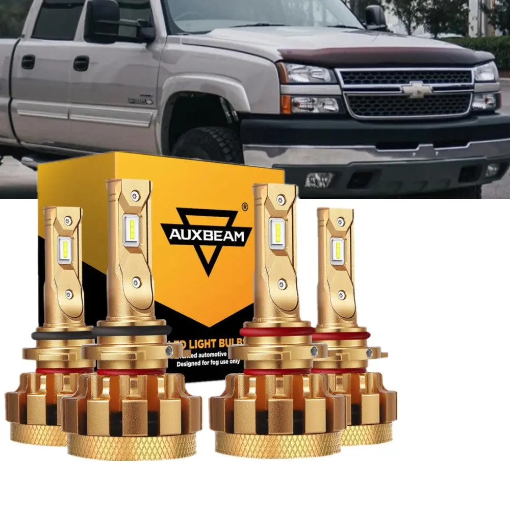 For 2000-2006 Chevy Silverado 1500 2500 Hd 9005+9006 F-16 Plus Series Automotive Grade 28000Lm Led Light Bulbs Bundle 1