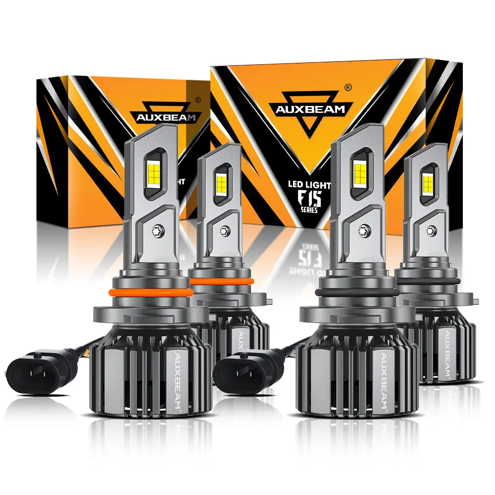 9005+9006 Led Headlight Bulbs 90W 20000Lm F15 Series 20% Smaller Size 6500K Cool White | 4 Bulbs 1
