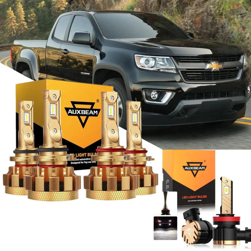 For 2004-2009 Chevrolet Colorado F-16 Plus Series Built-In Canbus Automotive Grade 14000Lm Led Light Bulbs High Low Beam Bundle 1