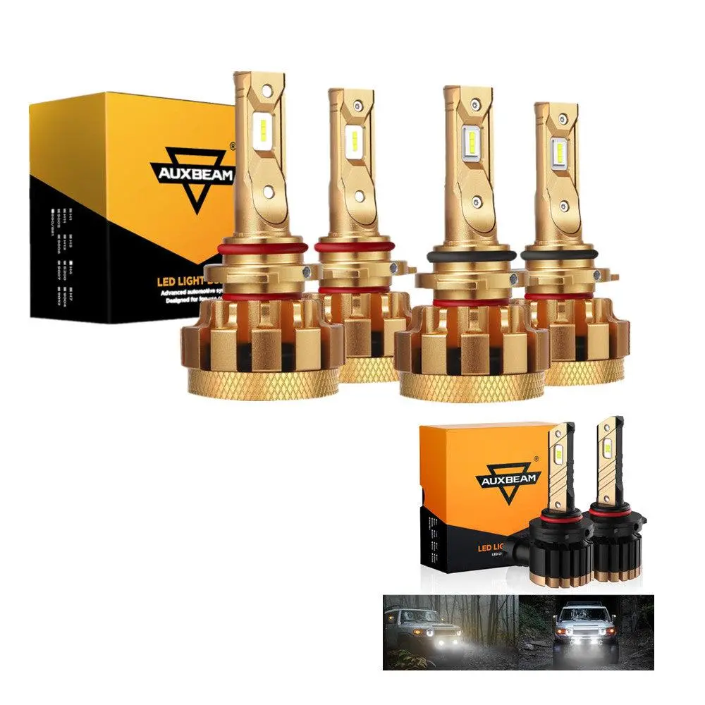 For 2003-2006 Chevy Silverado 2500 Hd 9005+9006 F-16 Plus Series Automotive Grade 28000Lm Built-In Canbus Led Light Bulbs High Low Beam Bundle 2