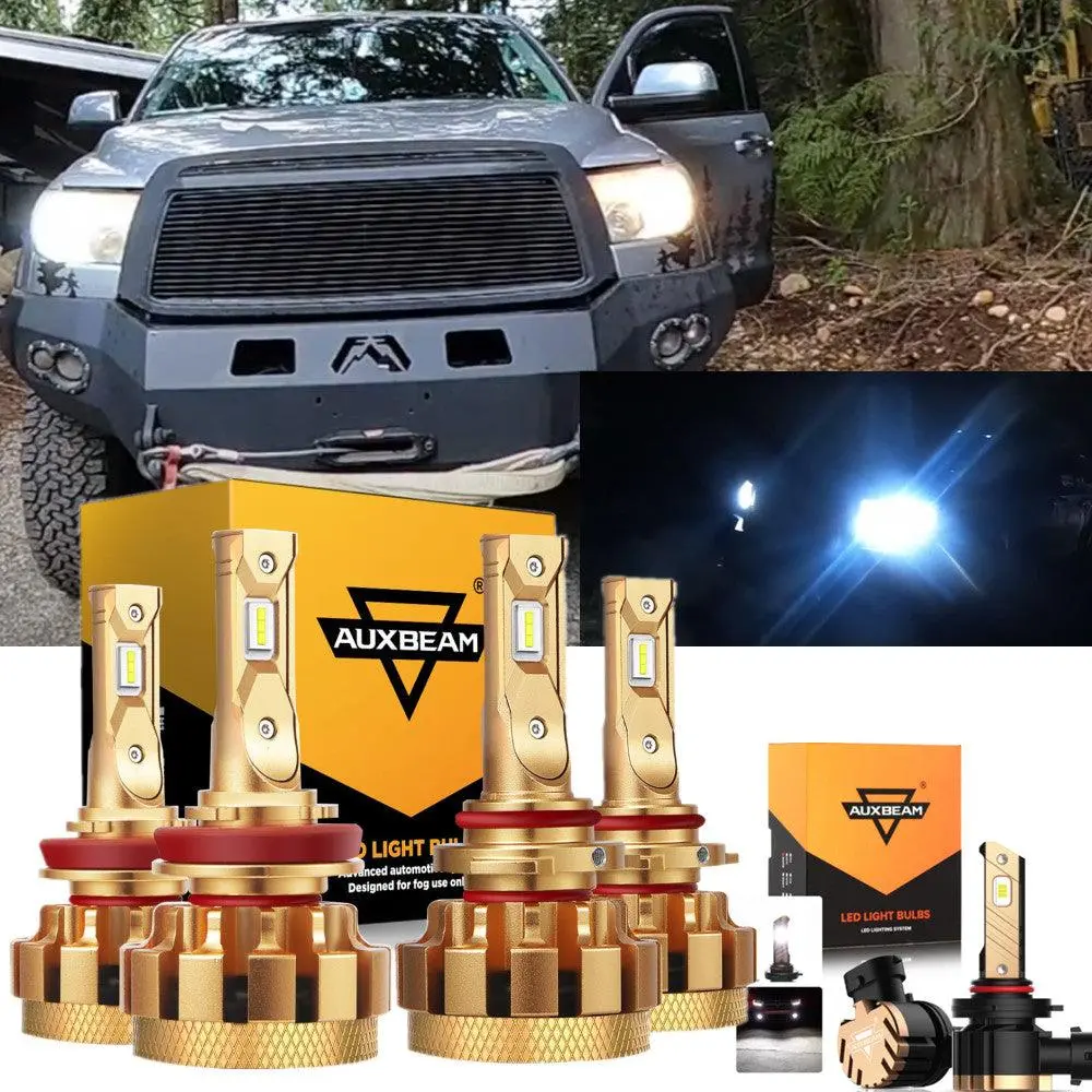 For 2010 Toyota Tundra F-16 Plus Series Built-In Canbus Automotive Grade 14000Lm Led Light Bulbs High Low Beam Bundle 1