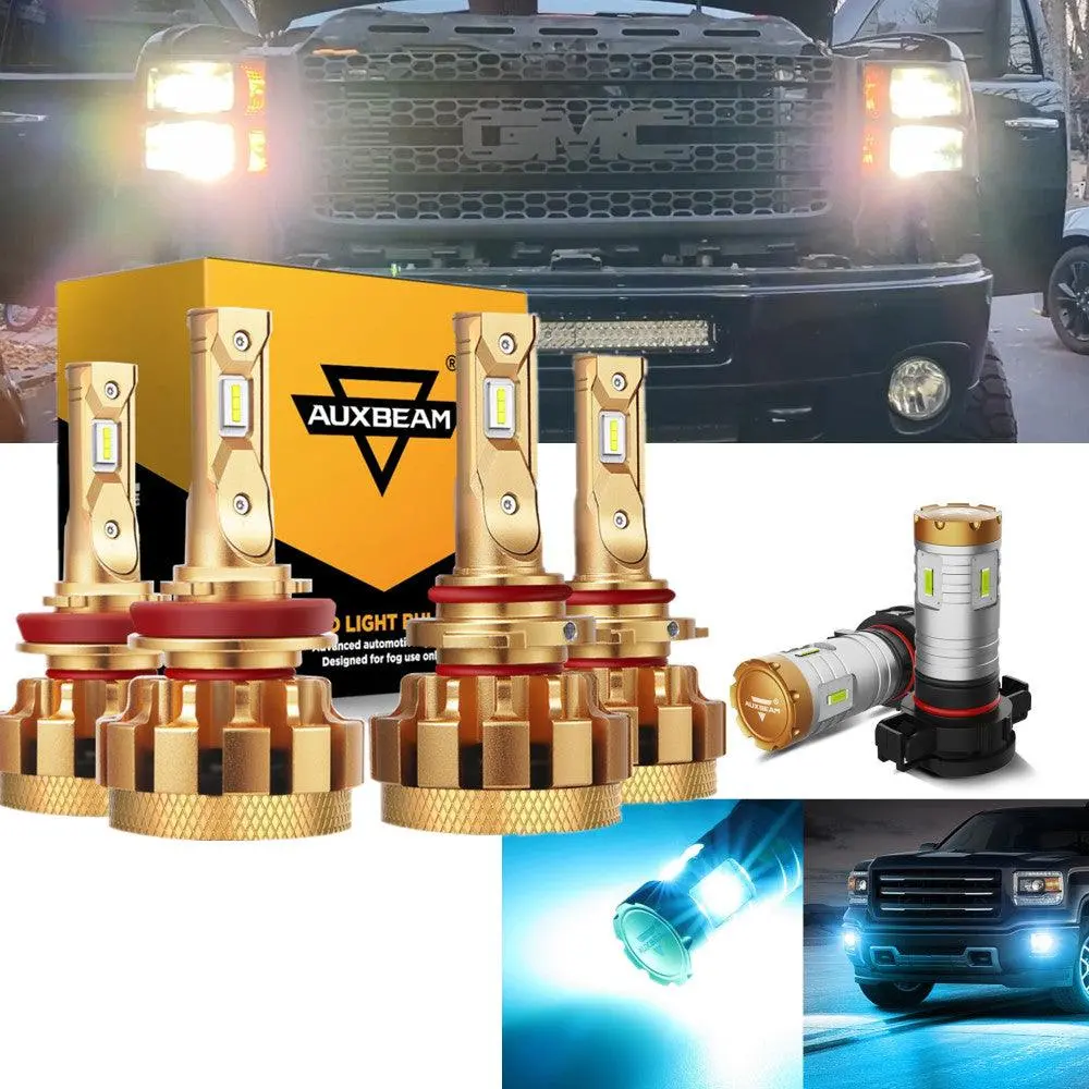 🔥For 2007-2014 Gmc Sierra 2500 Hd F-16 Plus Series Built-In Canbus Automotive Grade 14000Lm Led Light Bulbs High Low Beam Bundle 1