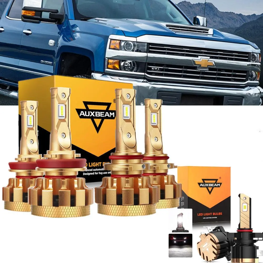 For 2007-2019 Chevrolet Silverado 3500 Hd F-16 Plus Series Built-In Canbus Automotive Grade 14000Lm Led Light Bulbs High Low Beam Bundle 1