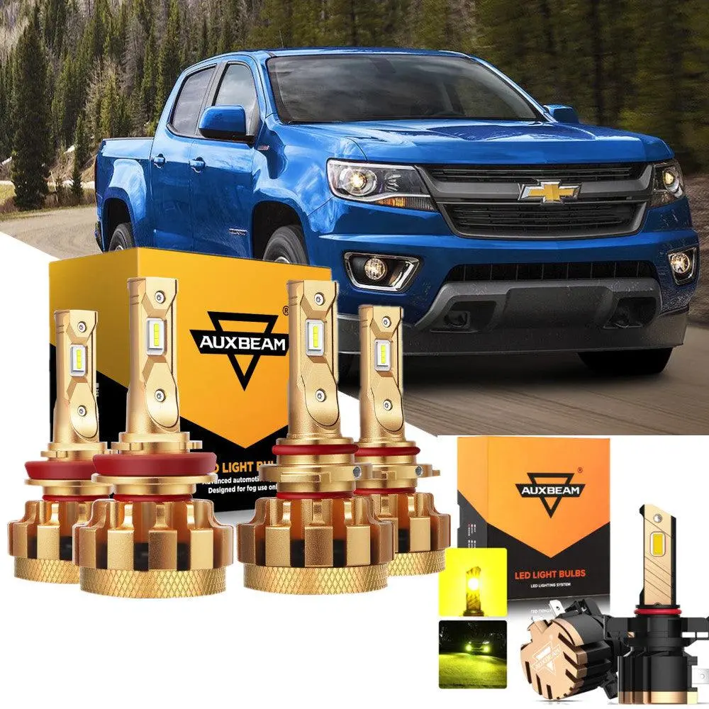 For 2015-2019 Chevrolet Colorado F-16 Plus Series Built-In Canbus Automotive Grade 14000Lm Led Light Bulbs High Low Beam Bundle 3
