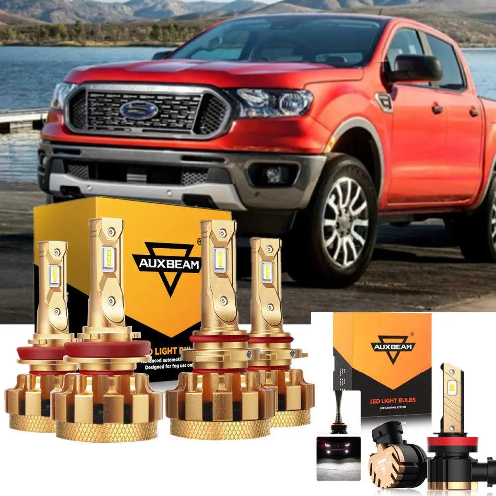 For 2019 2020 Ford Ranger F-16 Plus Series Built-In Canbus Automotive Grade 28000Lm Led Light Bulbs High Low Beam Bundle 1
