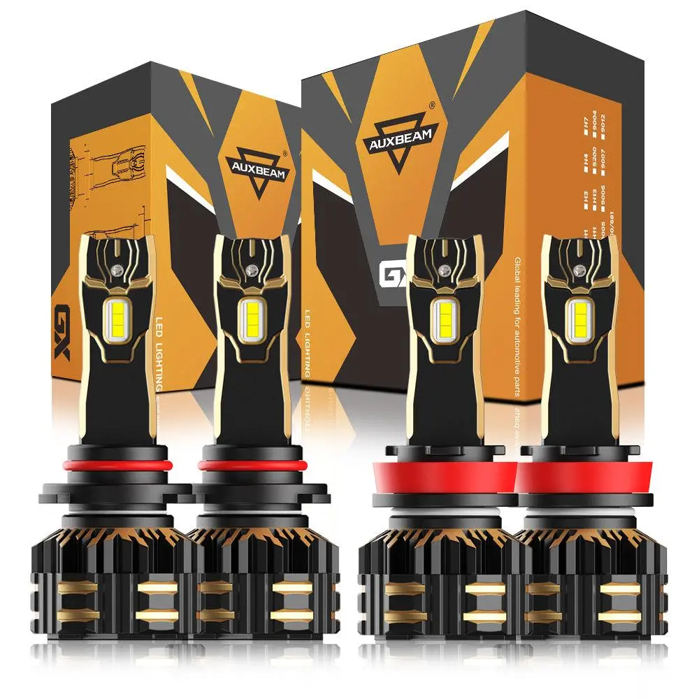 9005+H11 Led Headlight Bulbs 120W 25000Lm Gx Series Brightest 6500K Cool White | 4 Bulbs 1