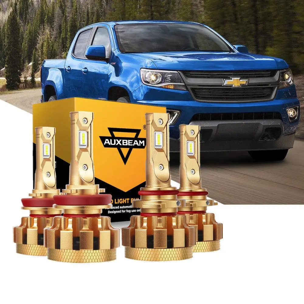 For 2015-2019 Chevrolet Colorado F-16 Plus Series Built-In Canbus Automotive Grade 14000Lm Led Light Bulbs High Low Beam Bundle 4