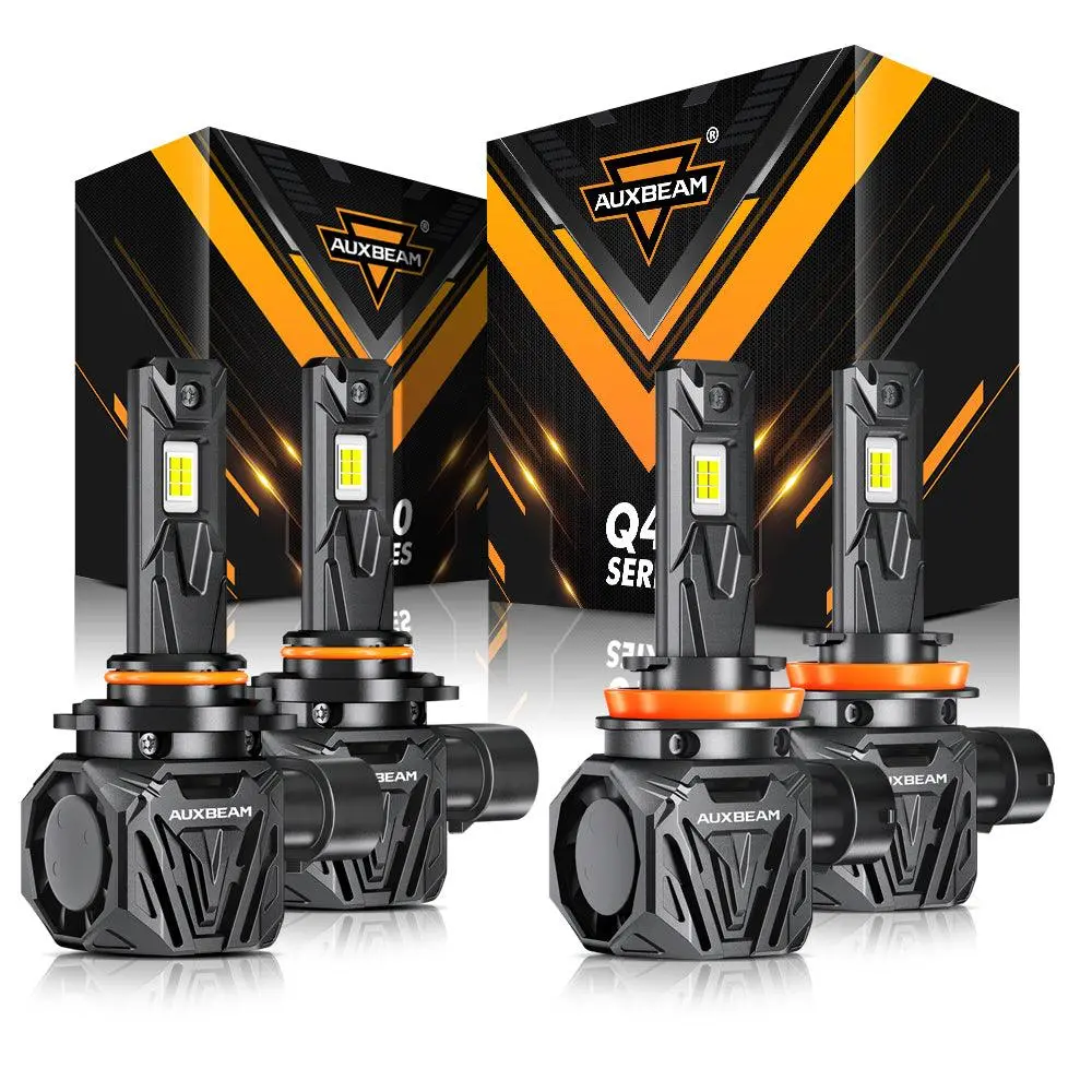 🆕9005+H11 Led Headlight Bulbs Q40 Series Ultra-High Brightness 120W 30000Lm 6500K Cool White | 4 Bulbs 1