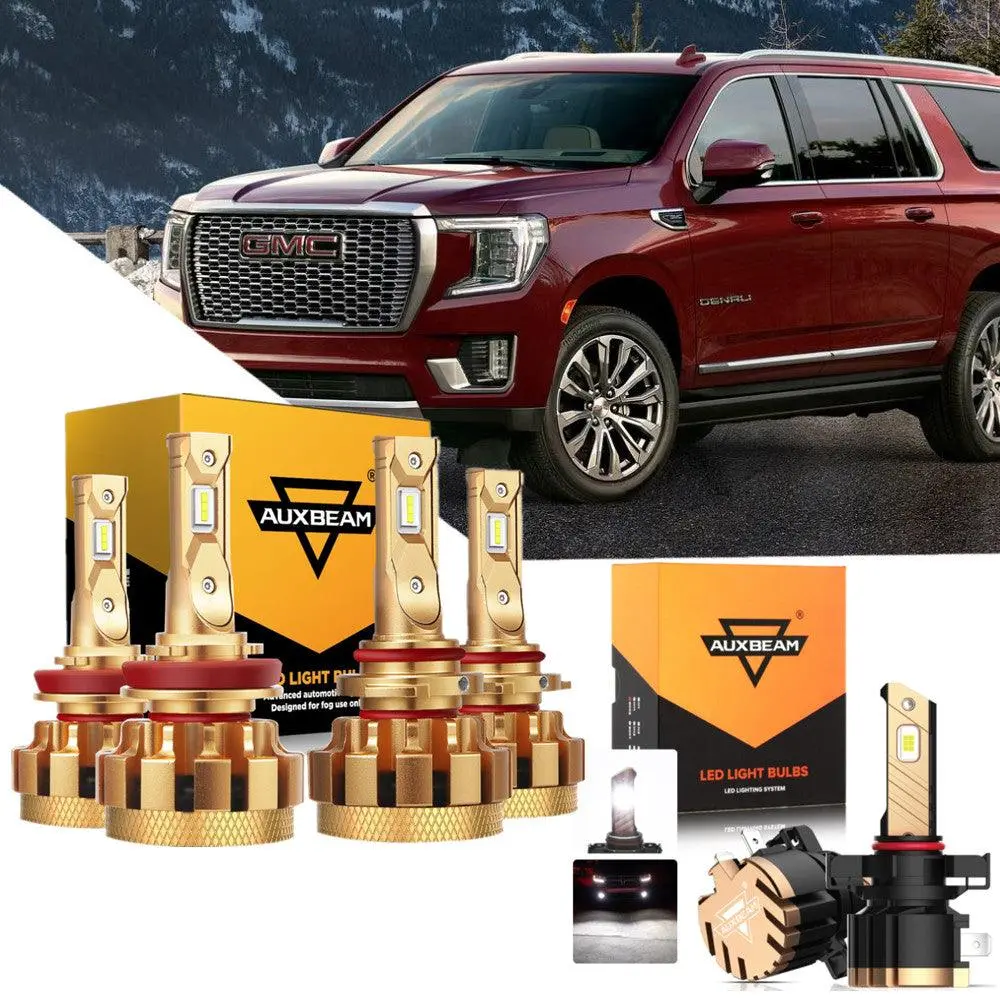 For 2015 2016 Gmc Yukon(With Halogen Lamps) F-16 Plus Series Built-In Canbus Automotive Grade 14000Lm Led Light Bulbs High Low Beam Bundle 1