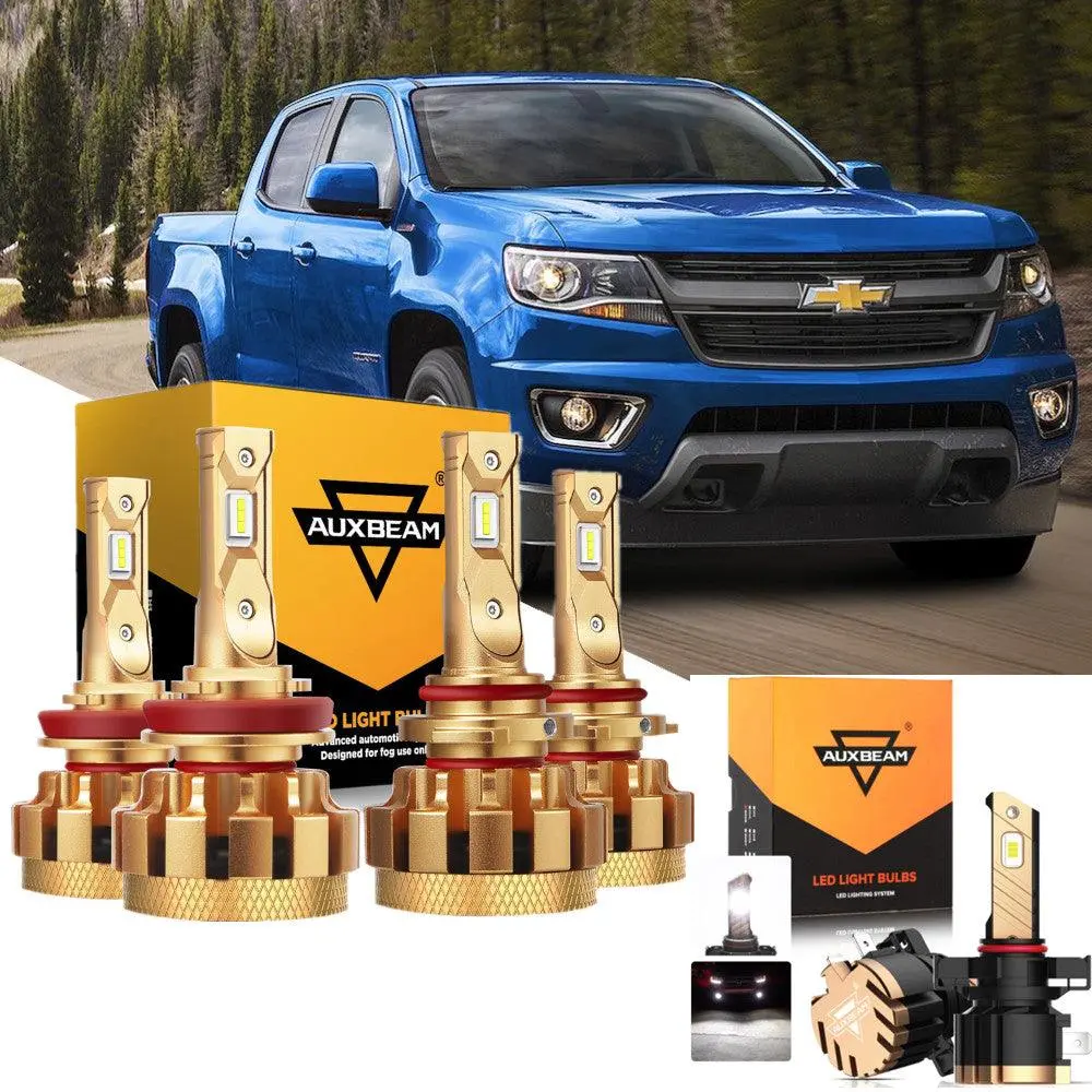 For 2015-2019 Chevrolet Colorado F-16 Plus Series Built-In Canbus Automotive Grade 14000Lm Led Light Bulbs High Low Beam Bundle 1