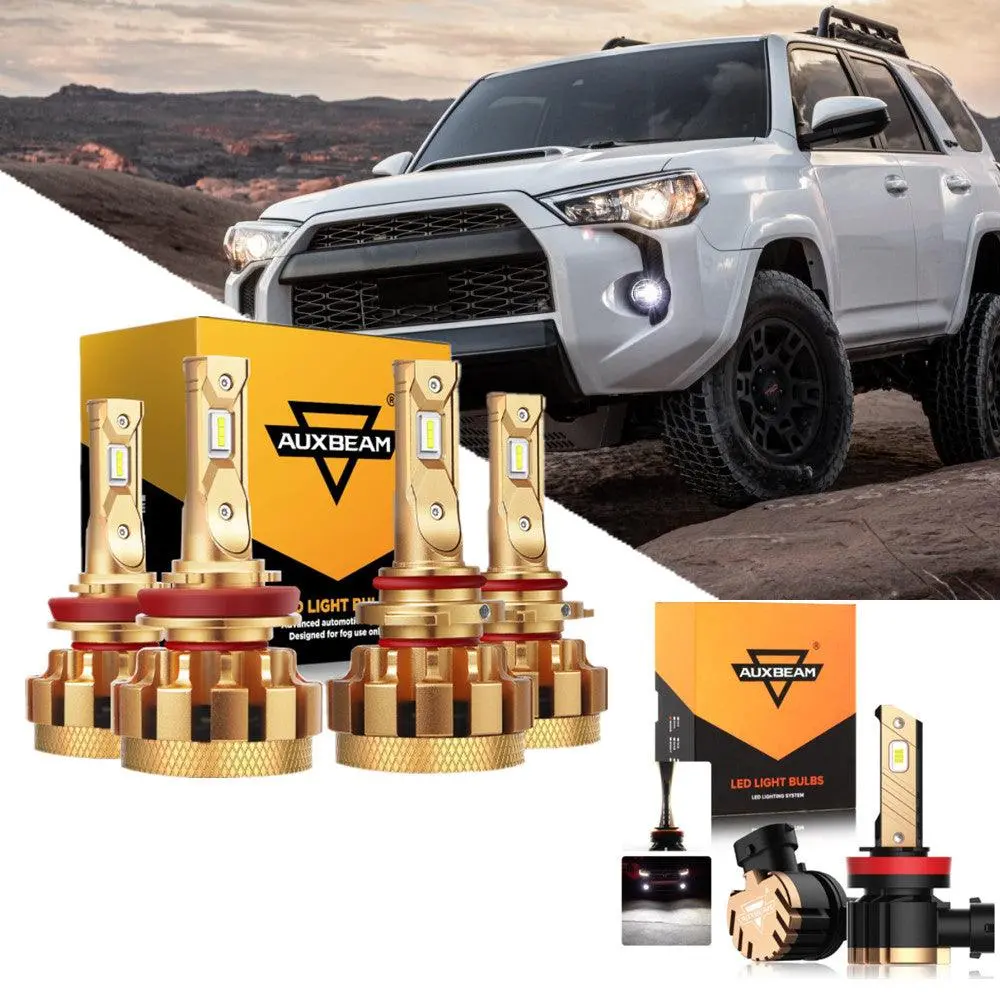 For 2010-2020 Toyota 4Runner F-16 Plus Series Built-In Canbus Automotive Grade 14000Lm Led Light Bulbs High Low Beam Bundle 1