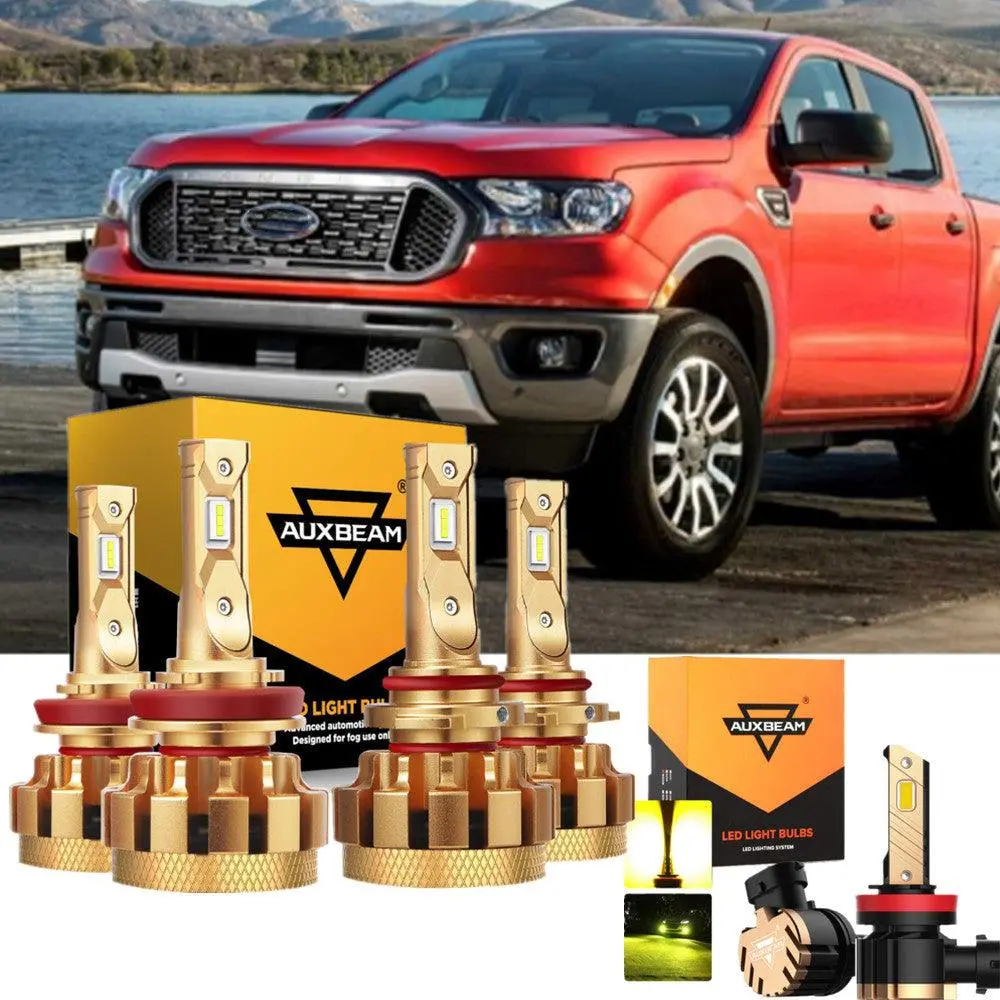 For 2019 2020 Ford Ranger F-16 Plus Series Built-In Canbus Automotive Grade 28000Lm Led Light Bulbs High Low Beam Bundle 3