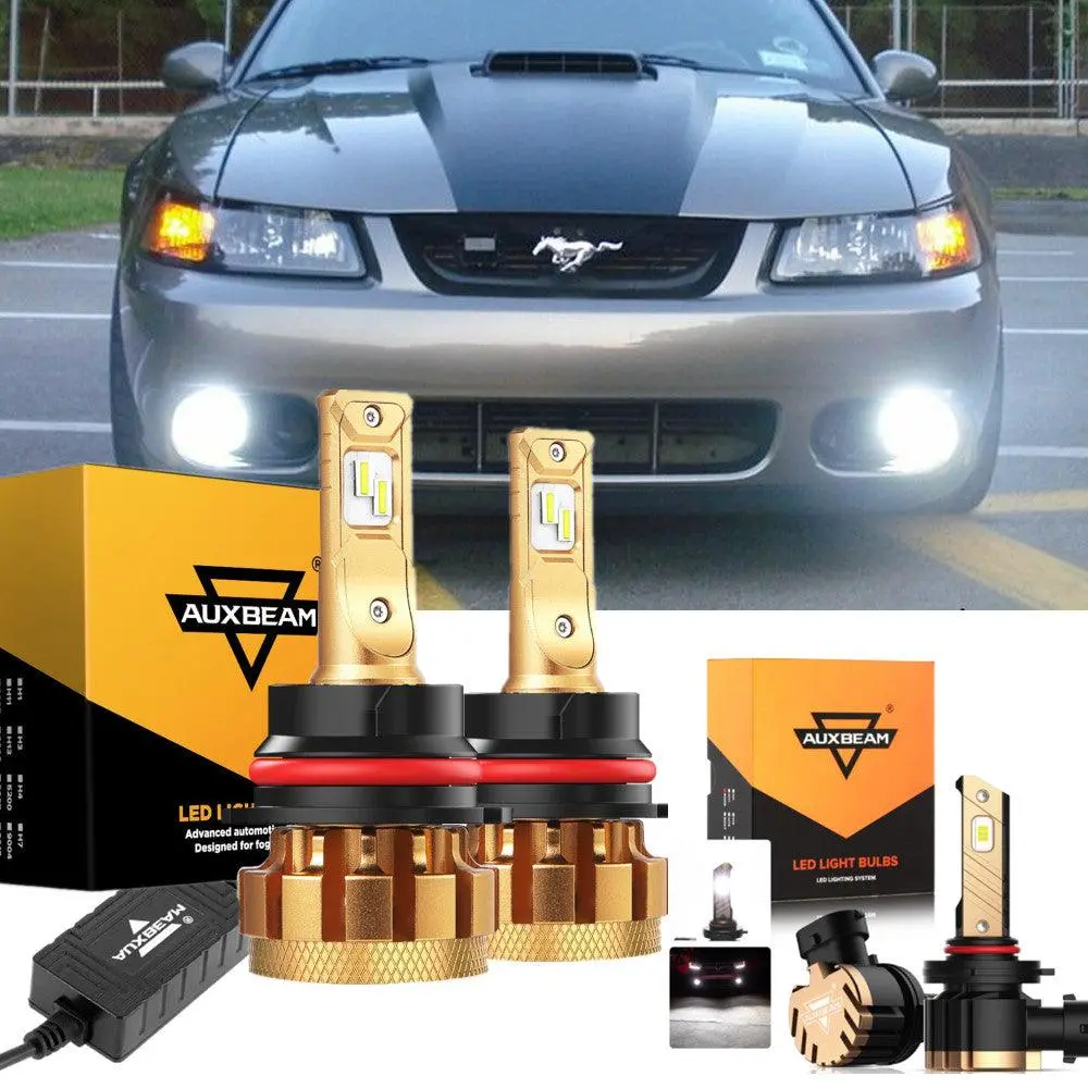 For 2003-2004 Ford Mustang Svt Cobra F-16 Plus Series Built-In Canbus Automotive Grade 14000Lm Led Light Bulbs High Low Beam Bundle 1