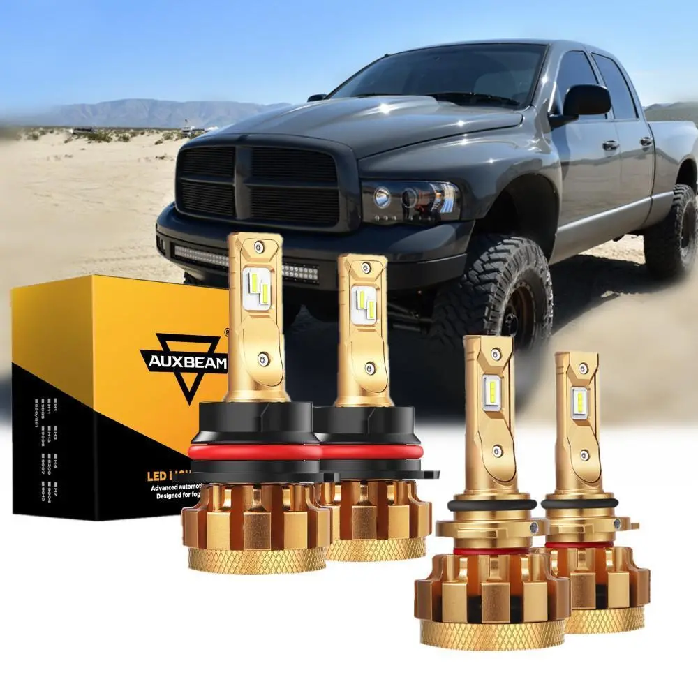 For 2003-2005 Dodge Ram 3500 F-16 Plus Series Built-In Canbus Automotive Grade 14000Lm Led Light Bulbs High Low Beam Bundle 1