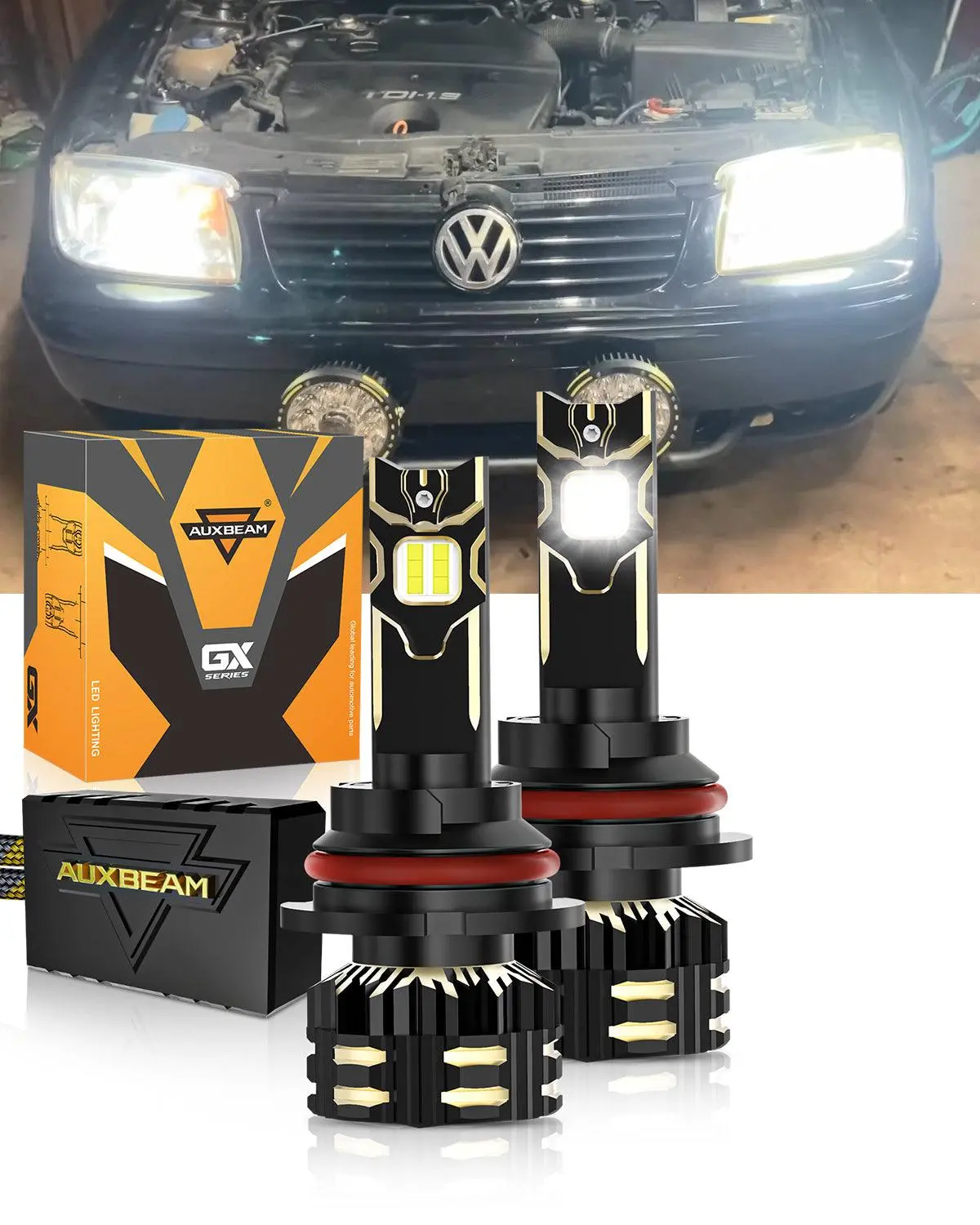 🔥For 2000-2004 Volkswagen Jetta 9007/Hb5 Led Headlight Bulbs New Gx Series 25000Lm 120W 6500K Cool White 1
