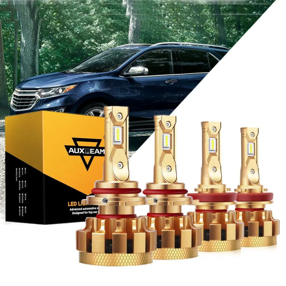For 2018-2019 Chevrolet Equinox 9012 F-16 Plus Series Automotive Grade 14000Lm Led Light Bulbs High Low Beam Bundle 1