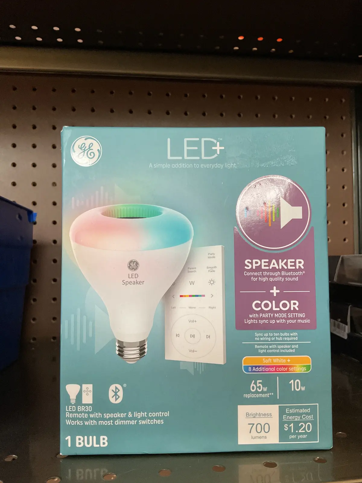 Ge Led+ Speaker And Color Changing Br30 Led Indoor
Floodlight Bulb 1