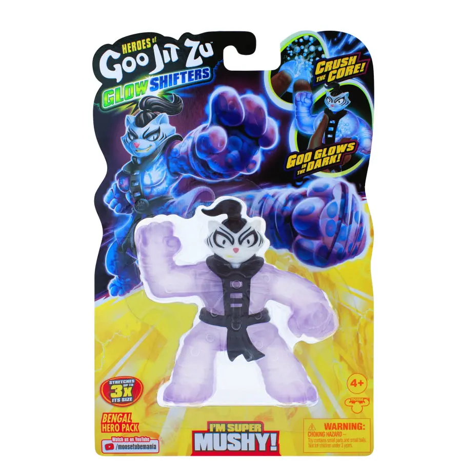 Glow Shifters Hero, Super Mushy Bengal Hero, Goo Filled Toy With A Unique Glowing Goo Transformation. Crush The Core And See The Goo Glow In The Dark 1