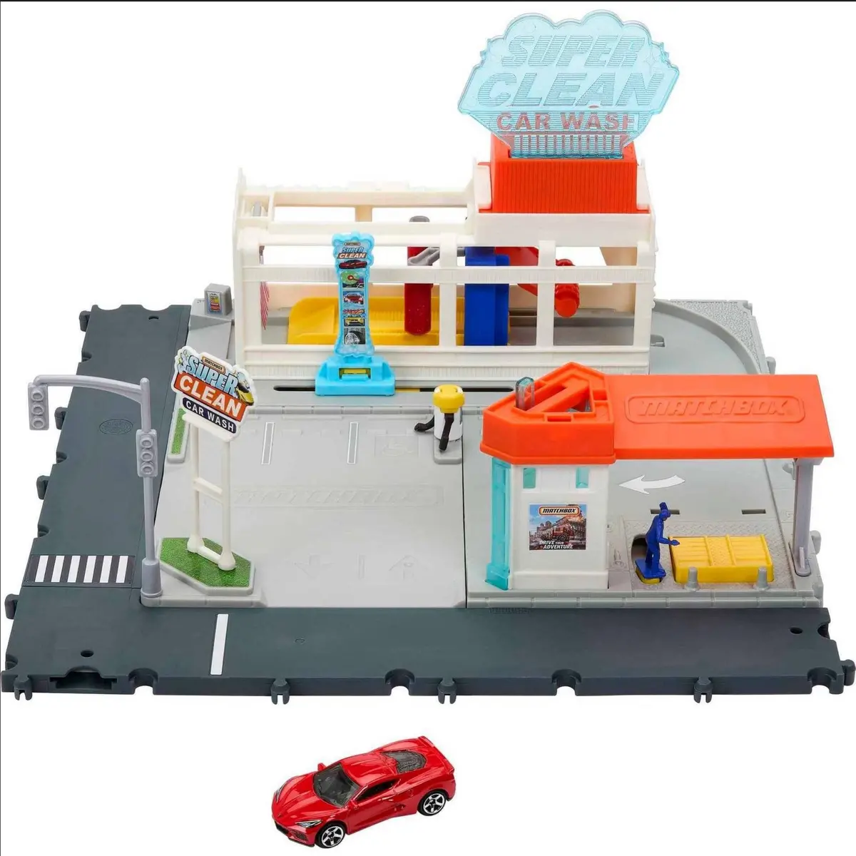 Mbx Action Drivers Super Car Wash Playset 1