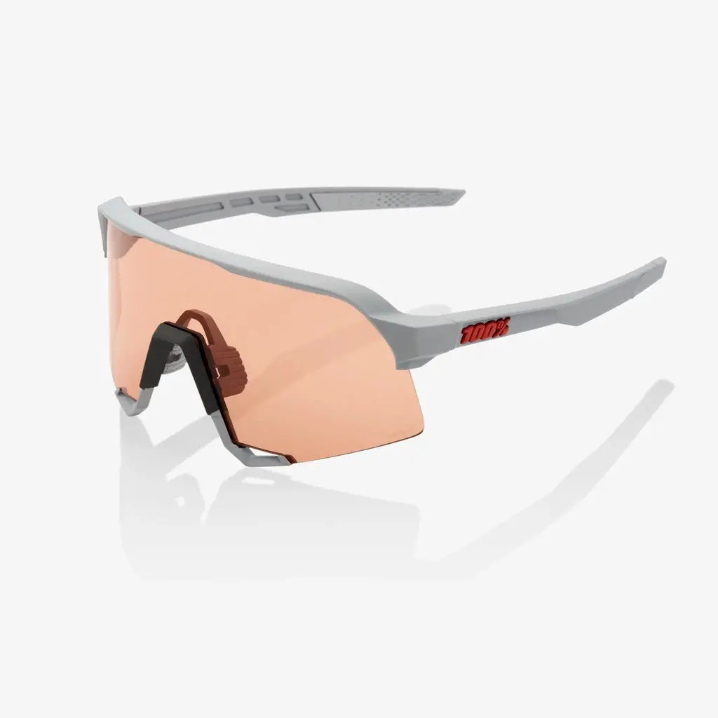 100% S3 Soft Tact Stone Grey - Hiper Coral Lens Eyewear 1