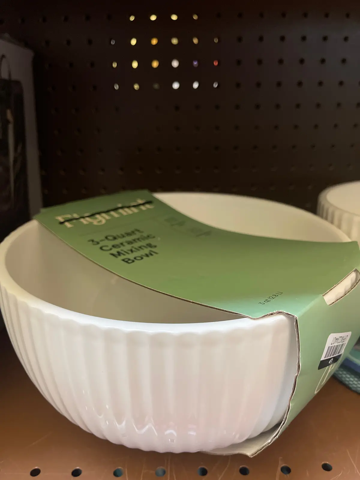 Earthenware Ribbed Mixing Bowl Cream 1