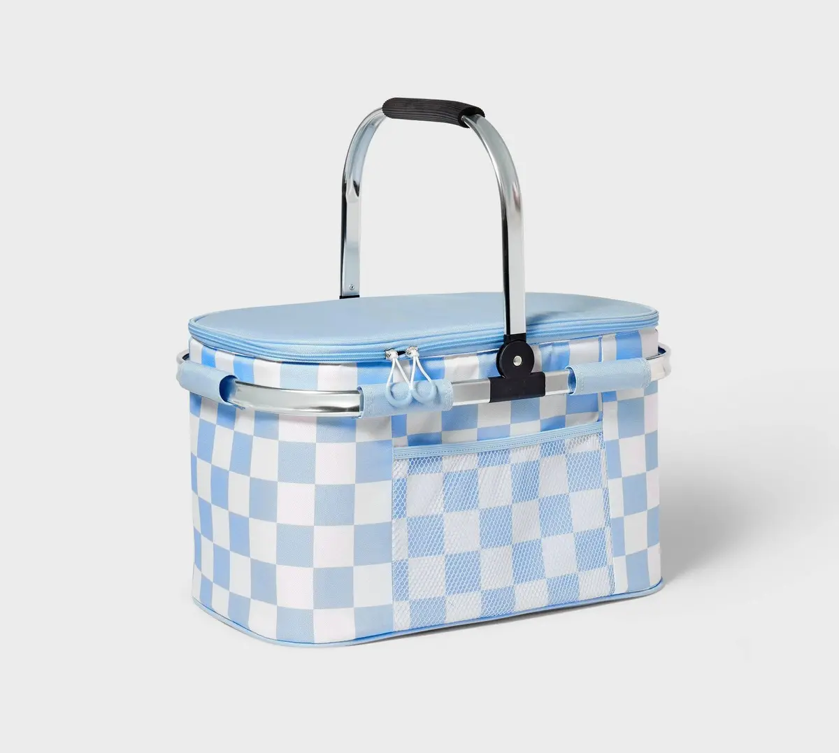 Picnic Soft Sided Cooler Checkerboard Print- Blue - 36 Cans/13.5Qt 1