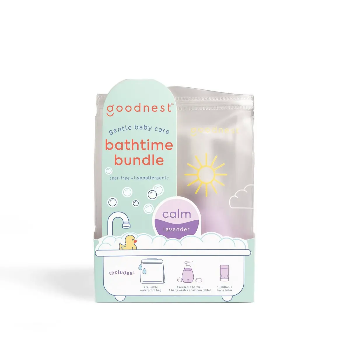 Baby Bath-Time Bundle Gift Set - Calm Lavender
- 4Ct 1