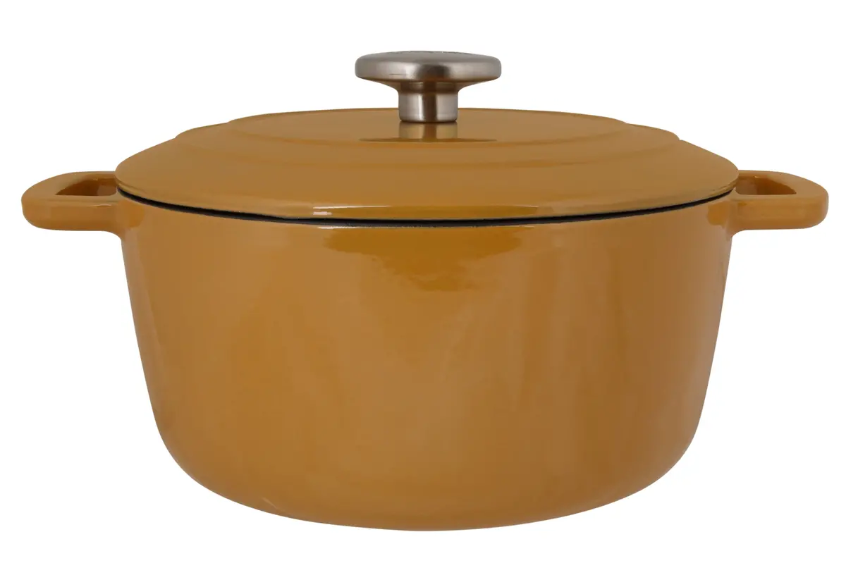 Cosy & Trendy Braadpan Met Deksel Fontestic Gietijzer Amber Gold Ø 24 Cm / 4.6 Liter - Geëmailleerde Anti-Aanbaklaag 1