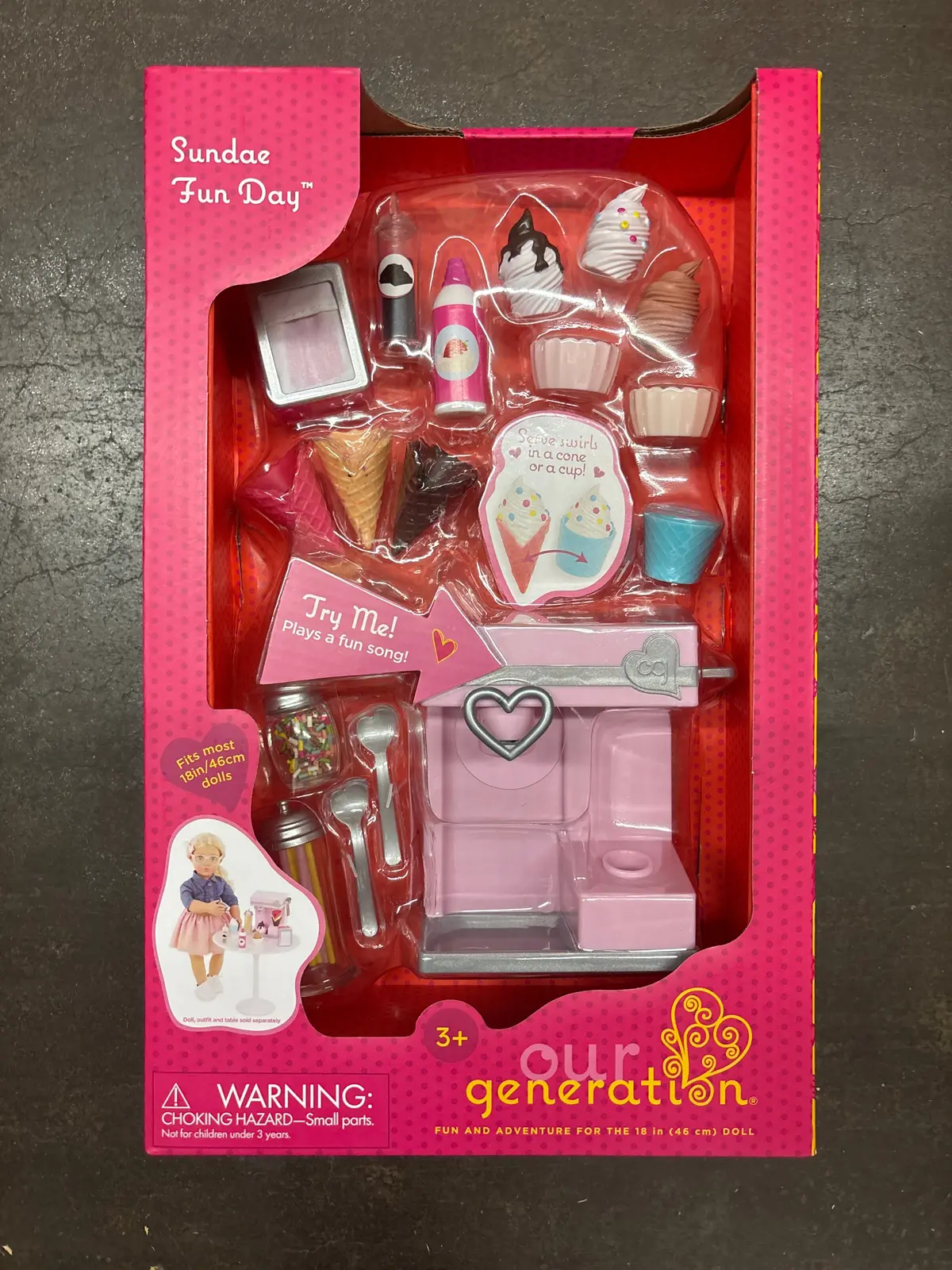 Our Generation Sundae Fun Day Ice Cream Machine Accessory Set For 18” Dolls - New!! 1