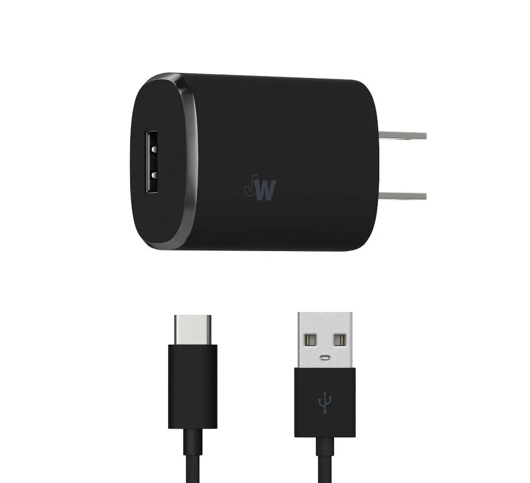 2.4A/12W 1 Port Usb-A Home Charger With 6’’ Tpu Type C To Usb-A Cable - Black 1