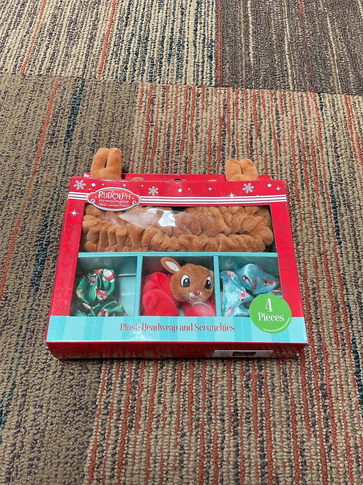 Rudolph The Red-Nosed Reindeer Plush Headwrap And Scrunchies(4Pcs) 1