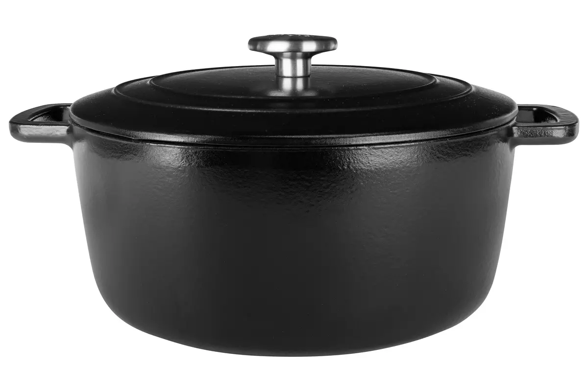 Cosy & Trendy Braadpan Met Deksel Fontestic Gietijzer Black Ø 24 Cm / 4.6 Liter - Geëmailleerde Anti-Aanbaklaag 1
