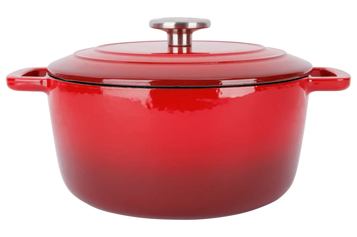 Cosy & Trendy Braadpan Met Deksel Fontestic Gietijzer Traditional Red Ø 24 Cm / 4.6 Liter - Geëmailleerde Anti-Aanbaklaag 1