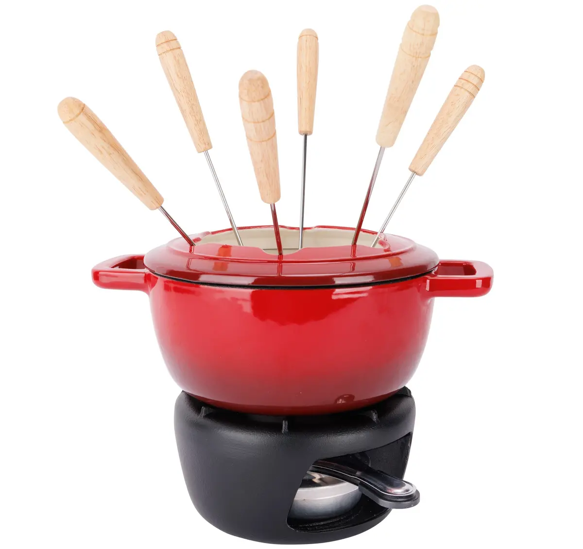 Cosy & Trendy Fondueset Fontestic Gietijzer Traditional Red - Ø 18 Cm 1