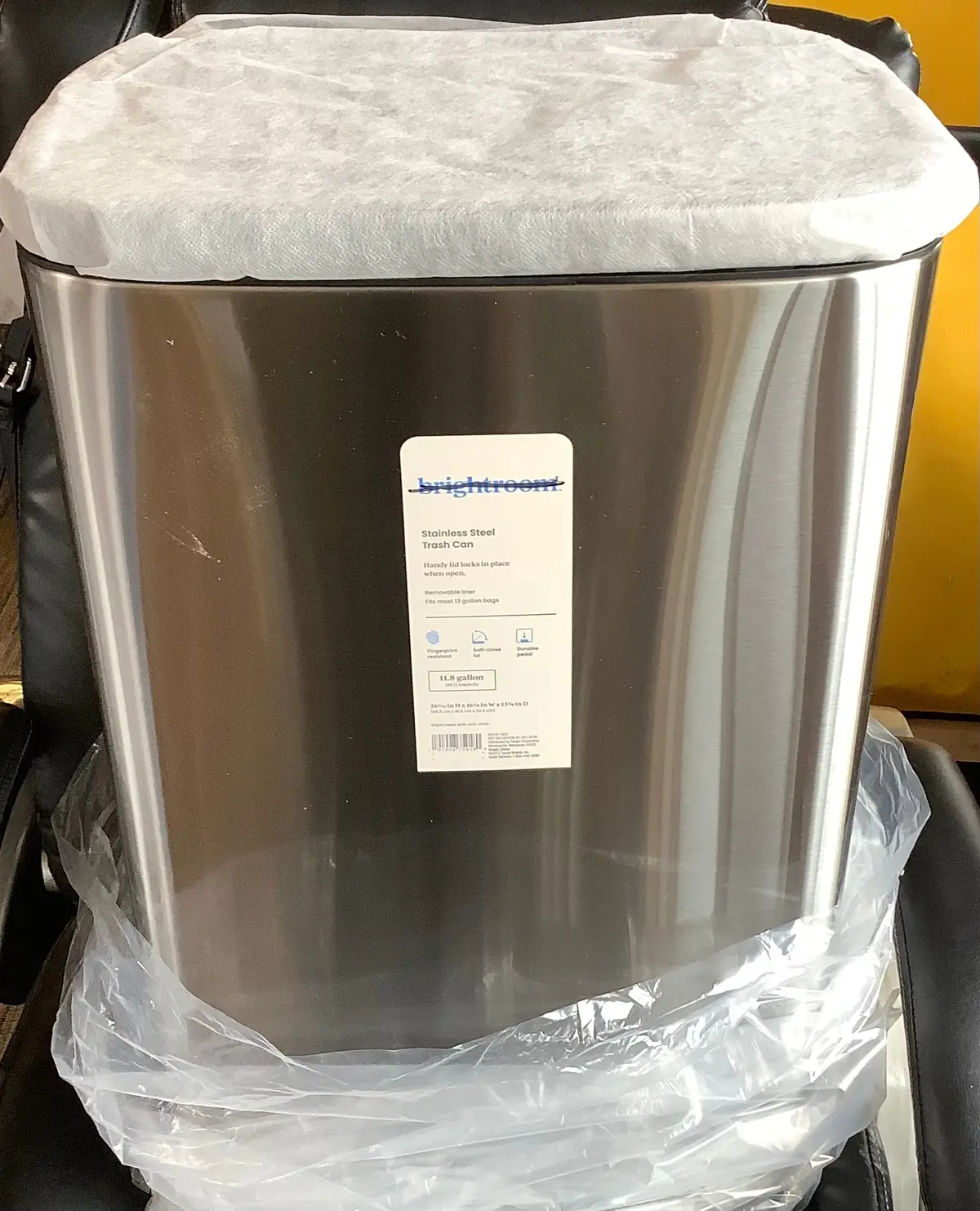 45L Rectangular Step Trash Can Silver #2 1