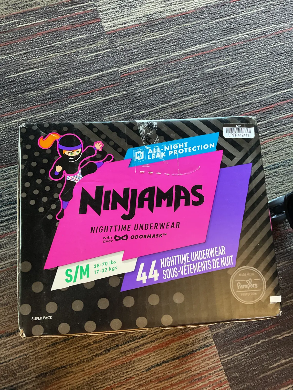 Pampers Ninjamas Nighttime Bedwetting Underwear Girl' - Size S/M - 44Ct 1