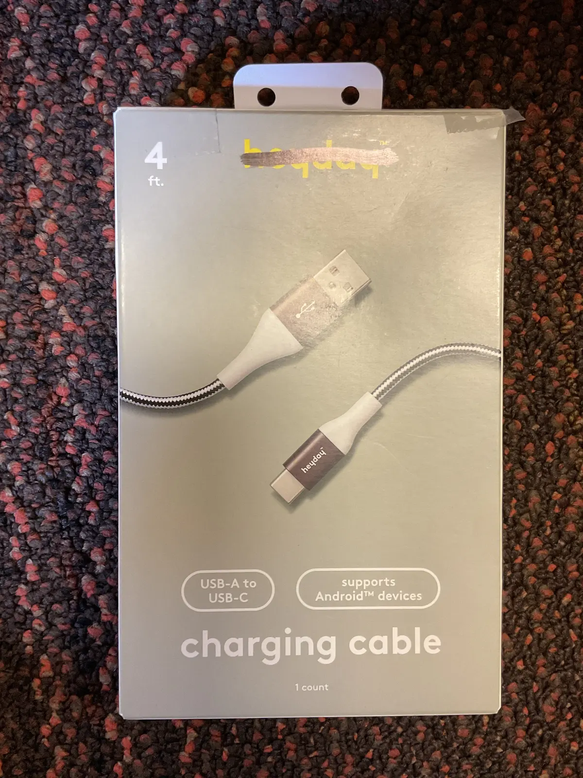 4' Lightning To Usb-A Braided Cable - Black/ White/Gunmetal 1