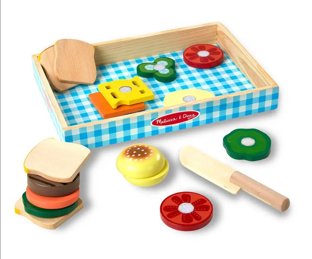 Melissa & Doug Wooden Sandwich-Making Pretend Play Food Set 1