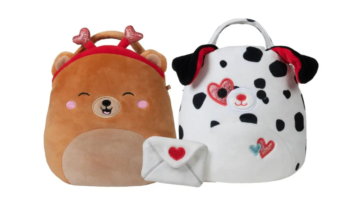 Squishmallows 7” Valentines Buddy Buckets Dustin & Omar 1