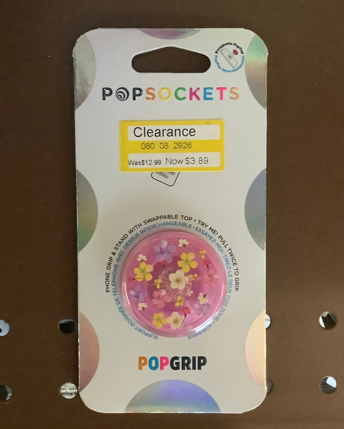 Popsockets Popgrip Cell Phone Grip & Stand - Pink Floral 1