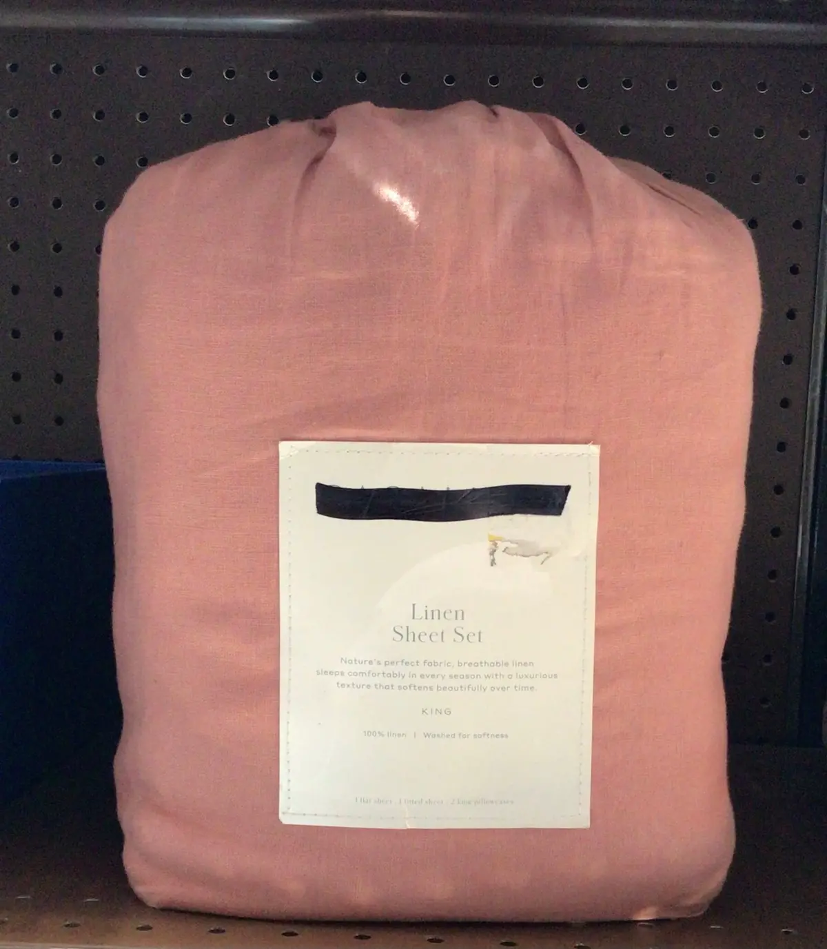 Pink Linen Sheet Set 1